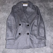 Harris Wharf London Ladies Greywool Medium Rrp £450 Jacket Size 42