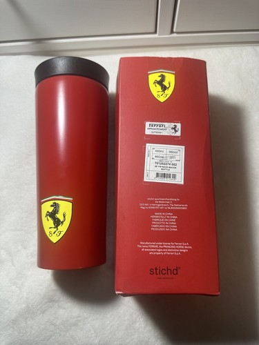Scuderia Ferrari - Race Water Bottle - Brushed Steel - 460ml/15oz - NEW