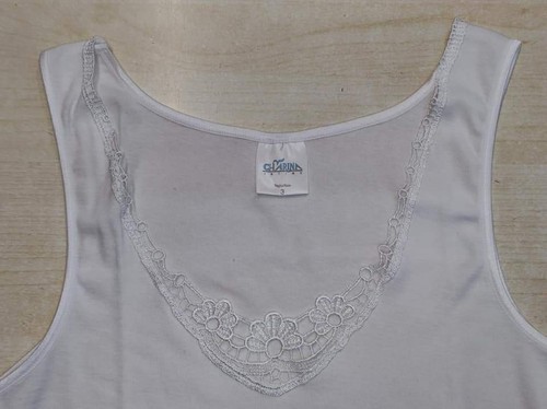 CANOTTIERA SPALLA LARGA DONNA IN PIZZO - Picture 16 of 25