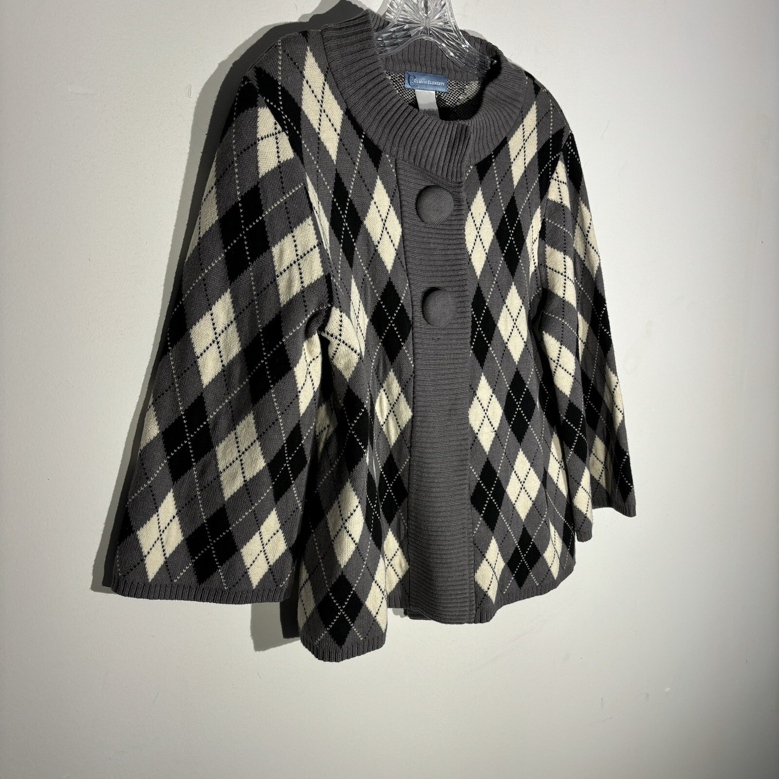 Vintage Classic Elements Argyle Plaid Sweater Siz… - image 2