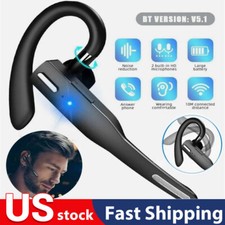 Trucker Wireless Headset Bluetooth 5.1 Earpiece Dual Mic Earbud Noise Cancelling