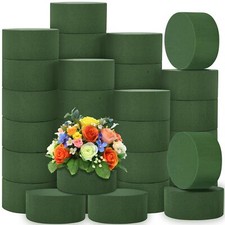 36 Packs Round Floral Foam Blocks Green Wet Dry Flower Foam Bricks 3.15 Inch ...