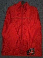 Totes Packable Red Rain Jacket Size Medium