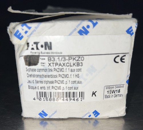 NOS SURPLUS EATON XTPAXCLKB3 3 Phase Commoning Link B3.1/3-PKZ0 - Picture 3 of 3