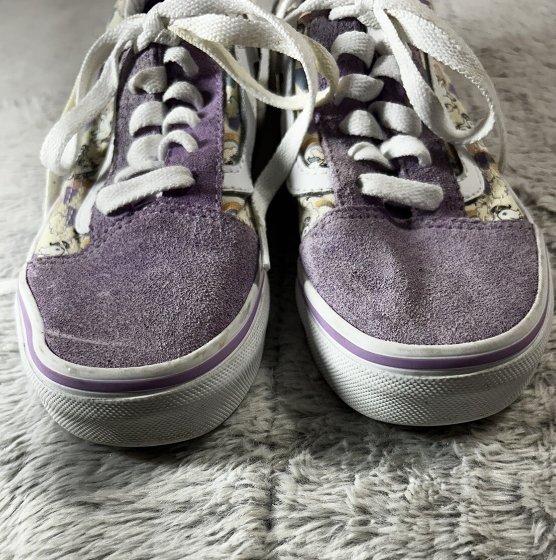 PONY Scarpe da skateboard Vans Off the Wall ragazze vecchia scuola carine viola unicorni taglia 1