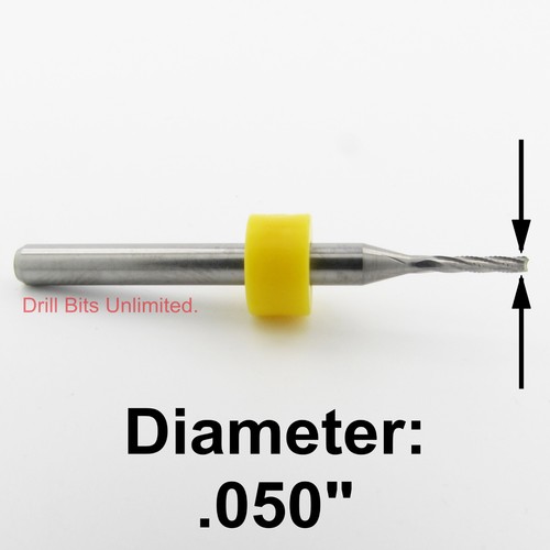 .050" Carbide Router Bits FIVE Pieces - Spiral Chip Breaker Flutes CNC URC130 - Picture 3 of 5