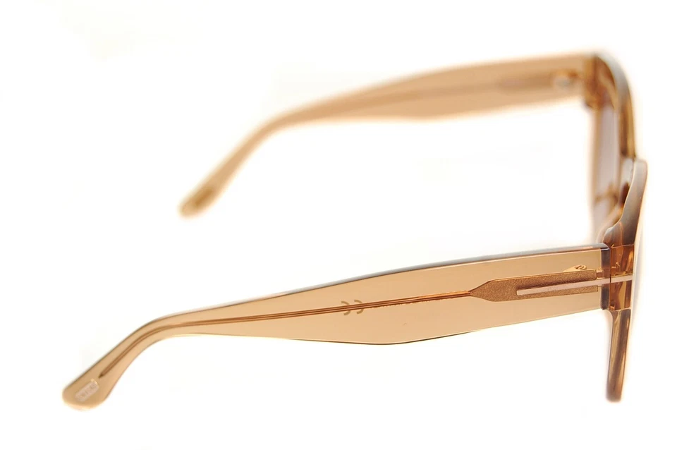 Óculos de sol feminino TOM FORD BEATRIX 02 TF613 45F grande quadrado plástico marrom claro - Imagem 3 de 4
