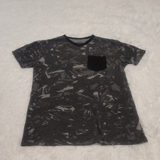 Boys Dark Gray Graphic Pocket Tee Size 8/10