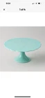FENTON " Turquoise Blue Spanish Lace Milk Glass" CAKE STAND  – Vintage 1950s