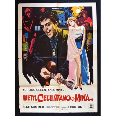 manifesto METTI CELENTANO E MINA elke sommer urlatori alla sbarra brutos M362