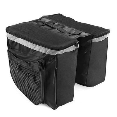 Doppel Gepäckträger Tasche für Fahrrad Fahrradtasche Gepäcktasche schwarz Double