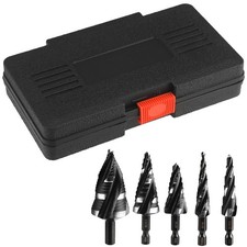 5* Step Drill Bit Set 4-Flute Taper Hole Expansion Cutter  1/8"-1/2", 3/16"-7/8"