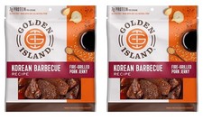 2 Packs Golden Island Korean BBQ Pork Jerky 14.5 oz Each Pack EXP 02/2027