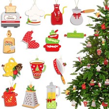 Chunful 28 Pieces Chef Christmas Tree Ornaments Classic Colors