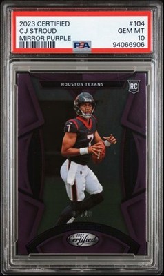 C.J. Stroud RC 2023 Panini Certified Purple Mirror PSA 10 09/10 Houston Texans