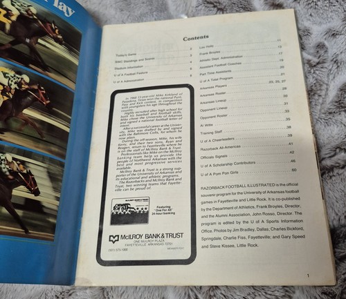 Sports Pub: Arkansas vs Southern Methodist NCAA Football Program 11/24/1979 - Picture 8 of 10