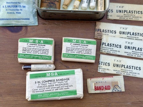 Kit de bolsillo Halco médico equipo de primeros auxilios vintage Boston Massachusetts - Imagen 5 de 6
