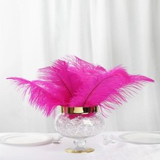 12 pcs 13-15" long Fuchsia Genuine Ostrich FEATHERS Wedding Party Centerpieces
