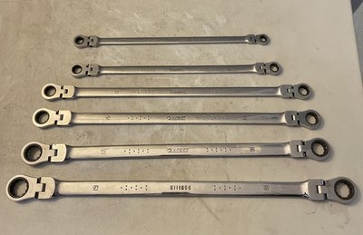 Expert Mac Tool 6 Piece Metric Ratcheting Flex Head Double Box Wrench Set 8-19mm