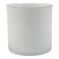 INNA-Glas Teelicht Glas Zylinder Sanya Earth, Weiß, 18Cm, Ø18Cm