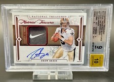 2023 NT Drew Brees Laundry Tag Nike Swoosh Auto /2 BGS 9 Auto 10 (POP 1) Saints