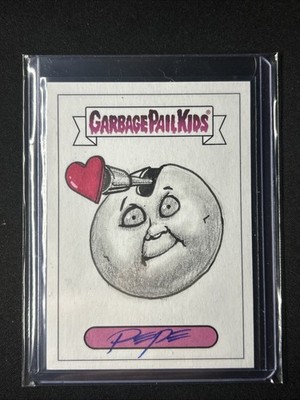 Garbage Pail Kids 2026 Valentines day sketch Pepe Hot Headed Harvy