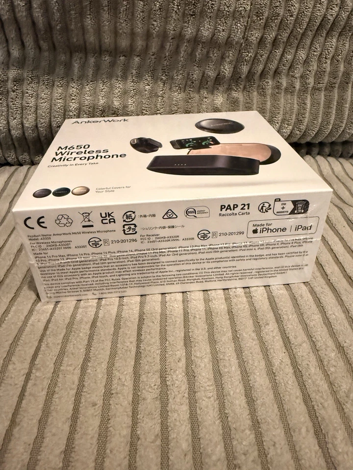 *NEW* AnkerWork M650 Wireless Lavalier Microphone Pro Noise Cancellation Vlog - Image 2 of 3