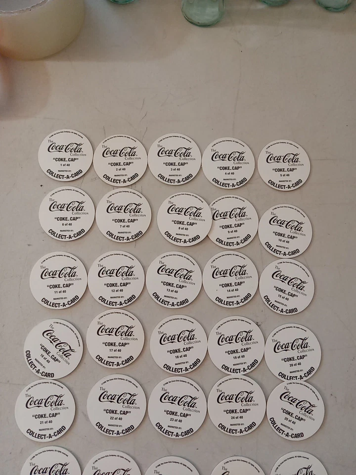 Huge Lot Coca Cola Pogs Coke Caps 1995 300+ Full Set Of 40 Collect A Card - Image 3 of 4