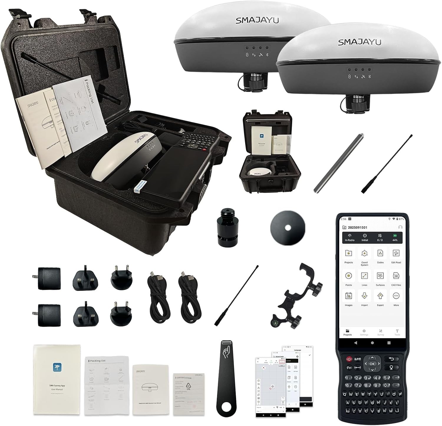 SMA20Pro RTK PPK PPP IMU 2W Power Radio 18km Range GNSS Rover Base Collector