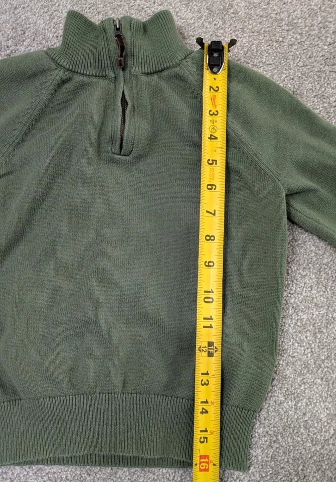 Suéter Pullover Pequeño Crewcuts JCrew Niños 6-7 Algodón Verde Salvia Preppy 1/4 Cremallera Foto 3 de 4