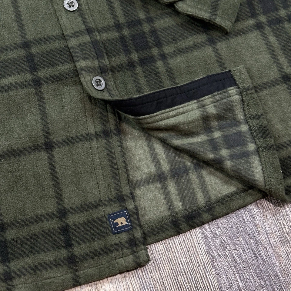 Freedom Foundry Fleece Plaid Shirt Green Black Soft Plush Button Up Men’s XL - Image 2 of 4
