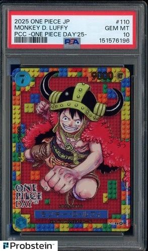 #4 2025 One Piece JP PCC One Piece Day '25 #110 Monkey D. Luffy PSA 10 GEM MINT