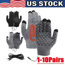 Heated Gloves Electric Rechargeable Battery Hand Warm Windproof Thermal Winter
