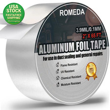 Aluminum Foil Tape 2 Inch X 65 Feet Heavy Duty HVAC Insulation Silver