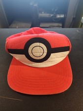 Pokemon Trainer Ash Ketchum Red Snapback Hat Cap Poke Ball YOUTH OSFM 2017