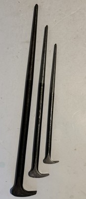 Snap On Tools 3 Pc Set Lady Foot Pry Bars Fixed Rolling Head 1250 1650 2050