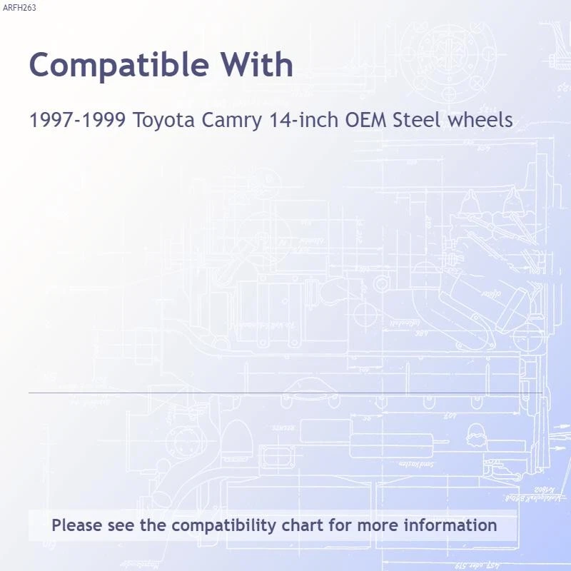 Juego de cuatro cubiertas de rueda de tapacubos plateadas de 14" para Toyota Camry 1997-1999 (push-on) Foto 3 de 4