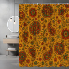Boho Floral Shower Curtain in Warm Earthy Colors