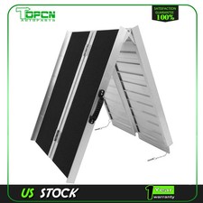 10ft Aluminum Multi-Folding Wheelchair Scooter Mobility Ramp Portable 600 LB
