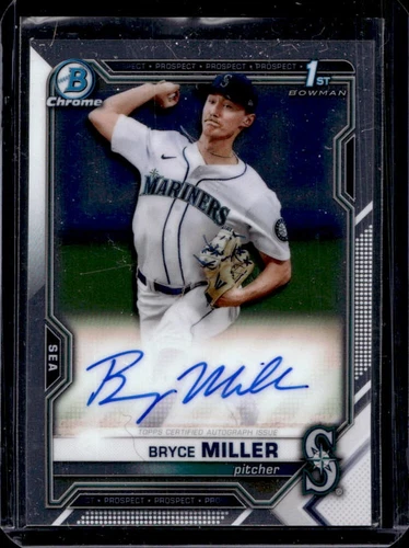 2021 Bowman Draft Bryce Miller Chrome Auto 1st #CDA-BMI Mariners