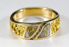 Gold Quartz Ring "Orocal" RM731SD10NQ Genuine Hand Crafted Jewelry - 14K Gold Ca