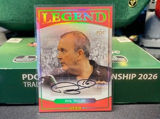 PHIL TAYLOR AUTO 32/50 LEGEND PDC Panini 2026 World Darts Championship