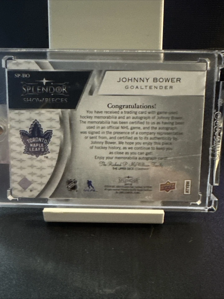 2017-18 Upper Deck Splendor Showpieces #SPBO Johnny Bower /27 - Image 2 of 2