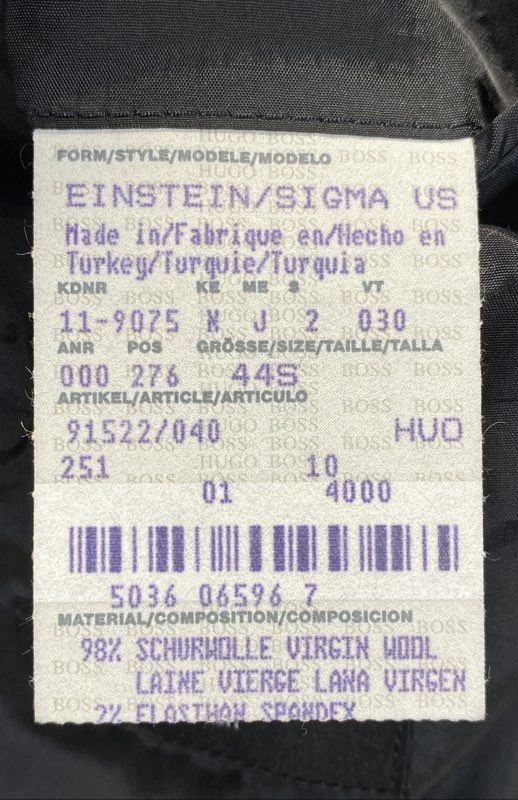 Hugo Boss Einstein/Sigma Black Pinstripe Virgin Wool 2 Piece Suit Men's 44S - Image 4 of 4