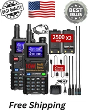 2 Pack BAOFENG Ham Radio Long Range 10W Walkie Talkies USB-C Rechargeable 999CH