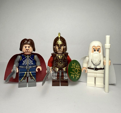 *NEW* Lord of the Rings Aragorn King Theoden Gandalf Custom Lego Minifigures