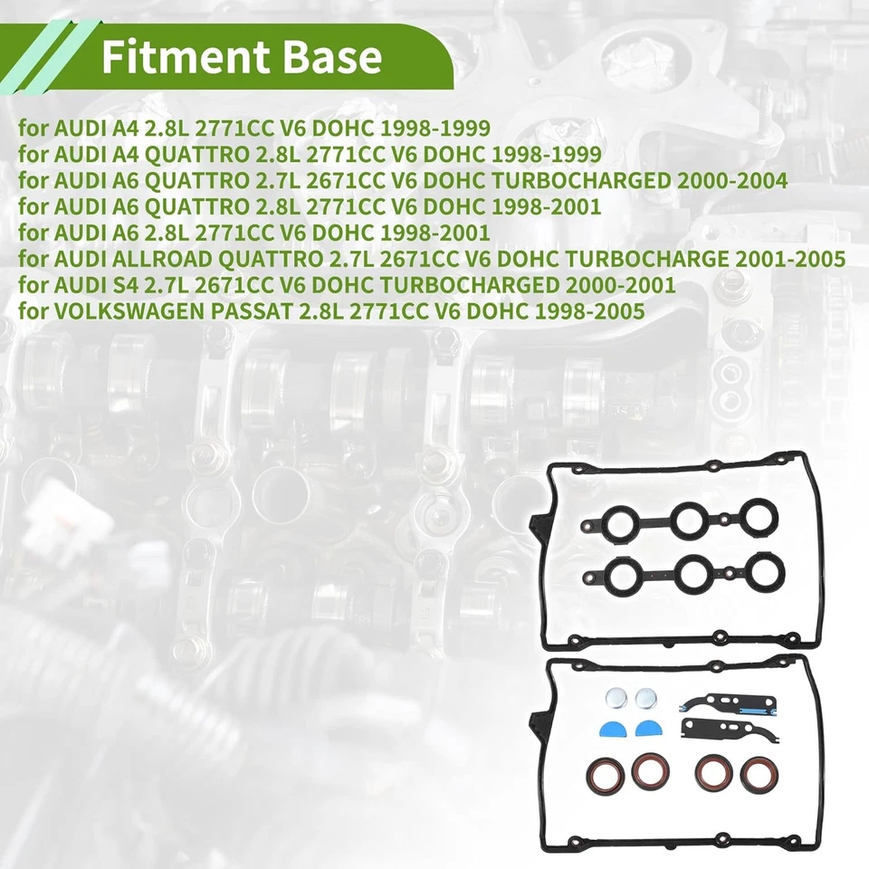Juego de juntas de cubierta de válvula de alta calidad VS50702R para AUDI A6 QUATTRO 1998-2001 2,8 L Foto 3 de 4