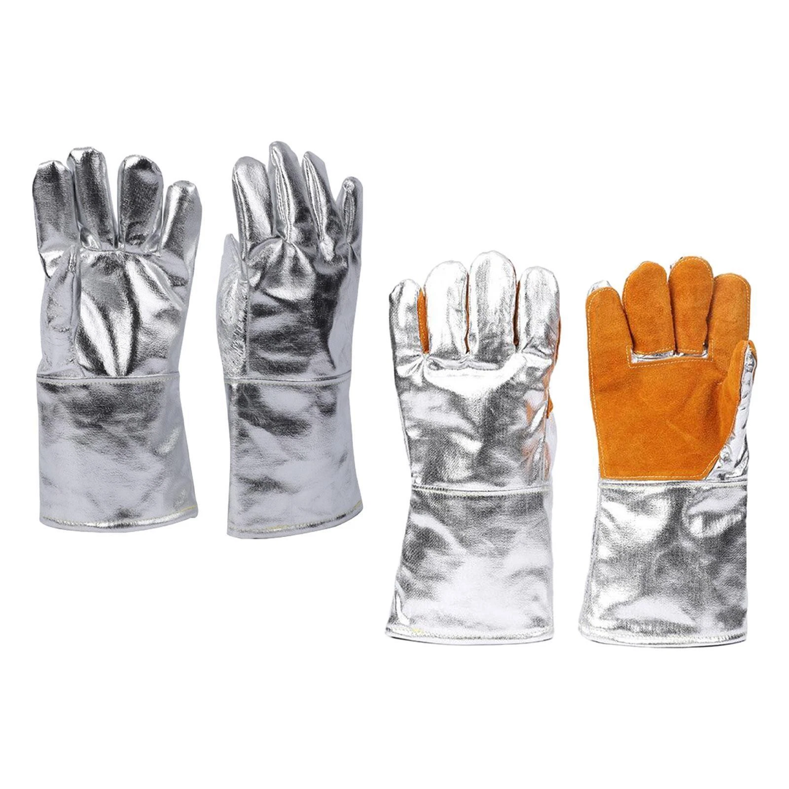 2Pcs Aluminum Foil Heat Insulation Gloves ,Heat Insulation Gloves, Welding