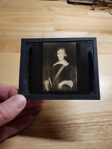 Vintage magische Laterne Dia-Gemälde von Sir Richard Saltonstall - Bild 2 von 4