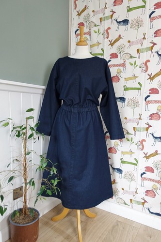 KIN by JOHN LEWIS Dark blue Cotton blend denim look dress size 14 - Picture 3 of 10